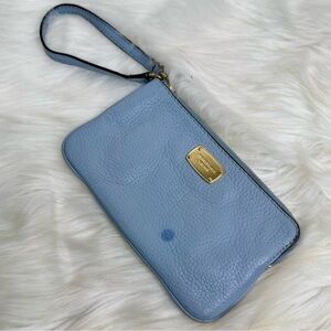 MICHAEL Michael Kors Jet Set Small Leather Wristlet Light Blue
